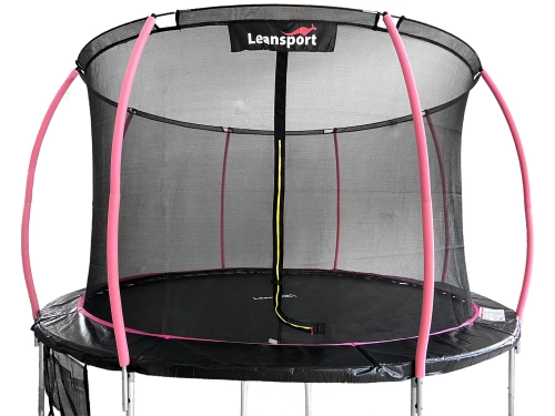 Batuts ar drošības tīklu un kāpnēm 366 cm (12ft) LEAN Sport Max Black-Pink