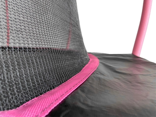 Batuts ar drošības tīklu un kāpnēm 488 cm (16ft) LEAN Sport Max Black-Pink