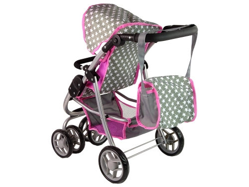Коляска для кукол 2в1 Pink Stars
