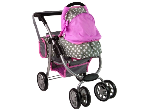 Коляска для кукол 2в1 Pink Stars