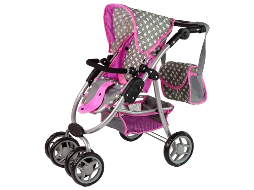 Коляска для кукол 2в1 Pink Stars