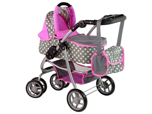 Коляска для кукол 2в1 Pink Stars