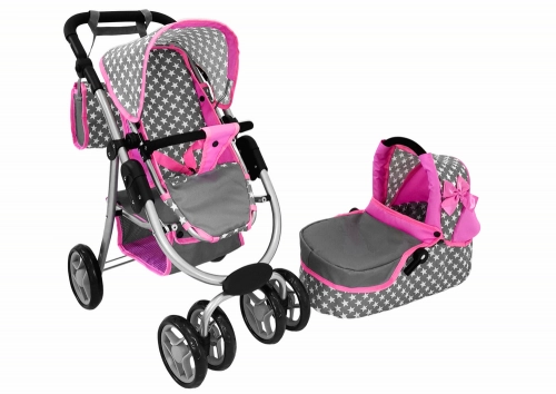 Коляска для кукол 2в1 Pink Stars