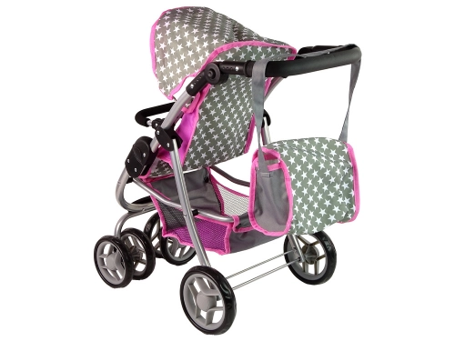 Коляска для кукол 2в1 Pink Stars
