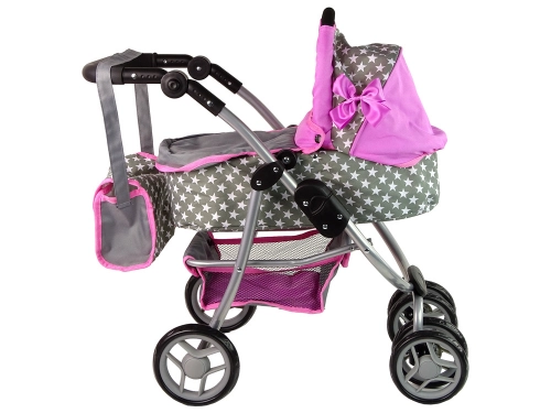 Коляска для кукол 2в1 Pink Stars