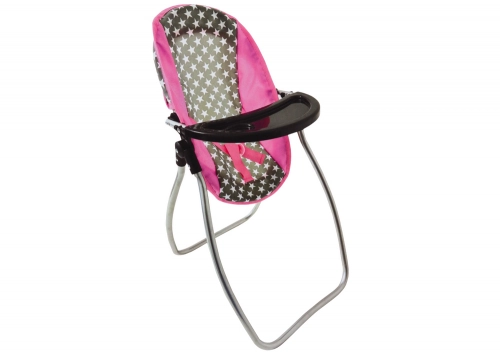 Шезлонг для кукол 2в1 Alice Stars Gray-Pink