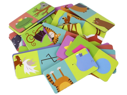 Logic Game Double-Sided Domino Animals Puzzle 10cm x 5cm 28 Pieces.