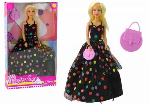 Lucy Doll, Black Polka Dot Dress, Long