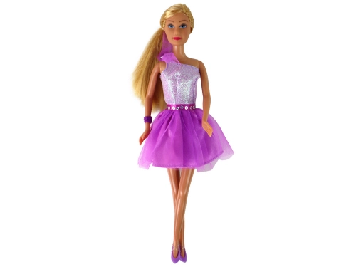 Lucy Doll Purple Glitter Dress Set Shoes