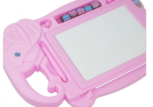 Magnetic Drawing Board Pink Elephant with Stamps