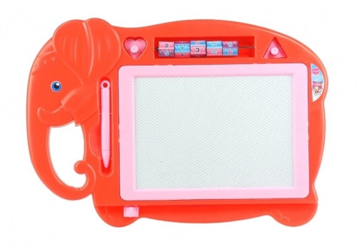 Magnetic Drawing Board Red Elephant with Stamps