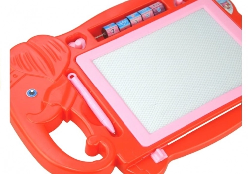 Magnetic Drawing Board Red Elephant with Stamps