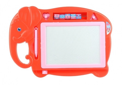 Magnetic Drawing Board Red Elephant with Stamps