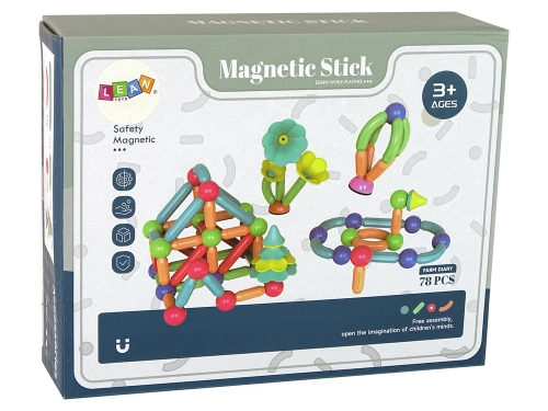 Magnetic Plastic Construction Blocks 78 Elements