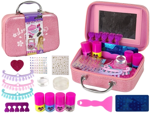 Makeup and Nail Set in Suitcase Pink