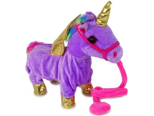 Mascot Horse Interactive Unicorn Purple Golden Wings