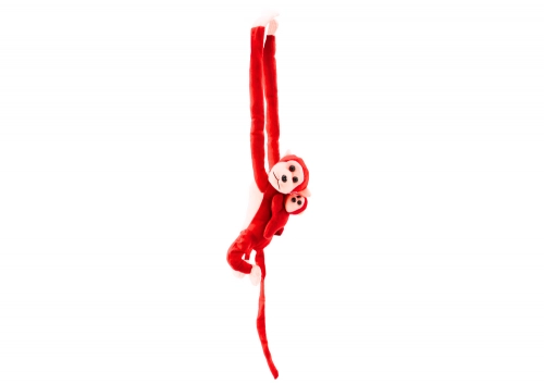 Mascot Plush Monkey with Baby, Red 90 cm