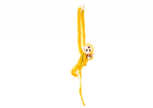 Mascot Plush Monkey with Baby, Yellow 90 cm