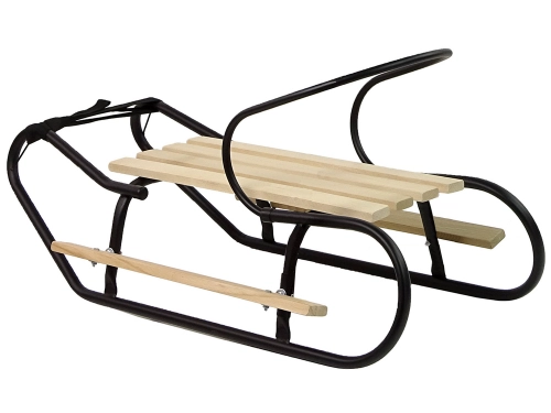 Metal Sled with Backrest Strap Black
