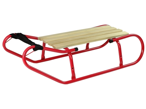 Metal Sled with Backrest Strap Red