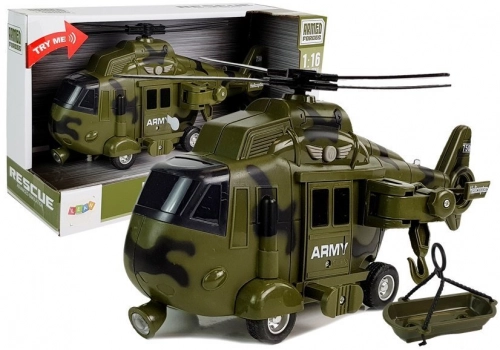 Military Rescue Helicopter 1:16 Hook Sound Light