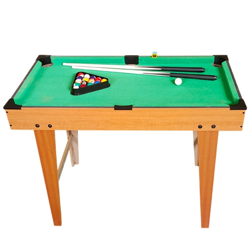 Mini Billiards Table Wooden Balls Cues Triangle Chalk