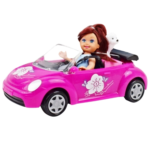 Mini Doll Car Cabriolet Dog Set