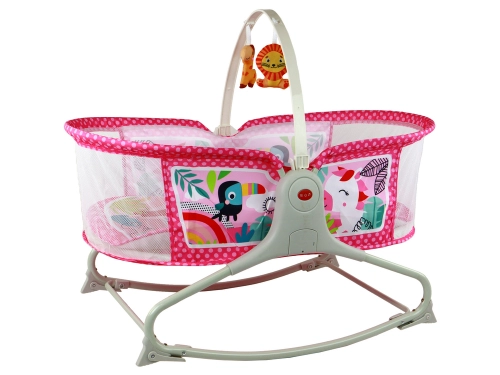 Multifunctional Bed Rocker 2in1 Children's Mat Sounds Vibrations Pink
