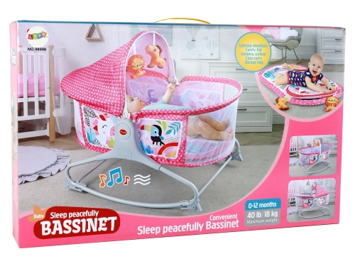 Multifunctional Bed Rocker 2in1 Children's Mat Sounds Vibrations Pink