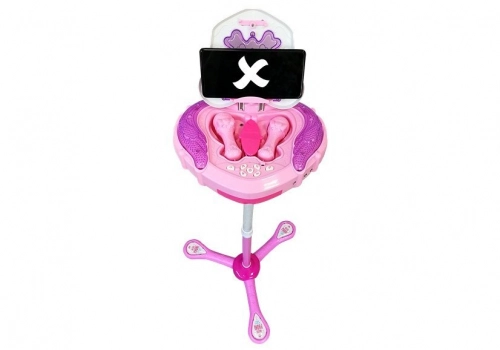 Music Box on Stand Microphone Speaker Pink