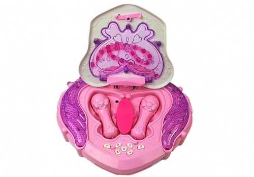 Music Box on Stand Microphone Speaker Pink