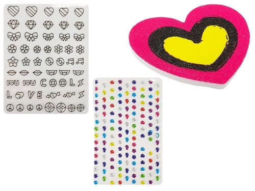 Nail Painting Set Glitter Dispenser Coloured Stickers