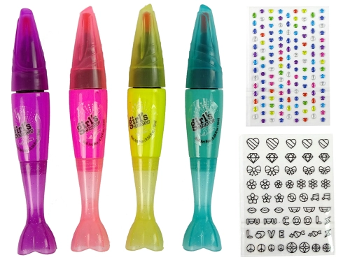 Nail Painting Set Nail Lacquers Pens Coloured Stickers