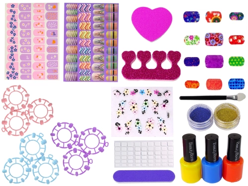 Nail Painting Set Nail Lacquers Stickers Patterns Glitters