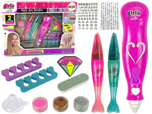 Nail Painting Set Nail Pens Glitter Dispenser Diamonds