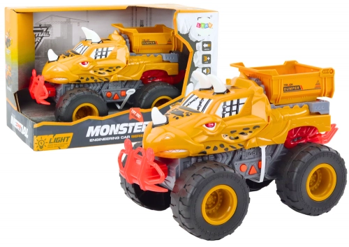 Off-road Car Dinosaur Friction Drive Dump Truck Orange