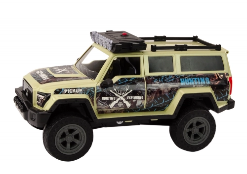 Off-Road Hunting Car Hunter Bear Lights Sounds Beige