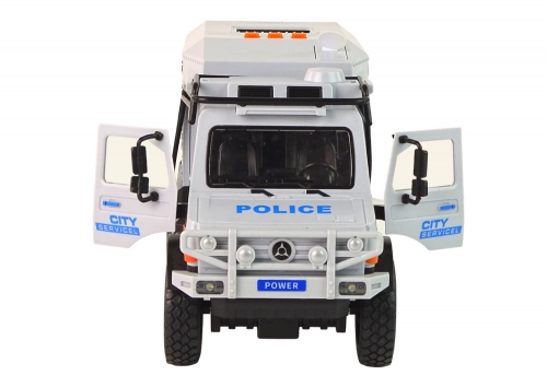 Off-Road Vehicle Police Gray Opening Door Sound Light