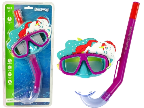 Pink Bestway Diving Mask With Pet Tube 24059