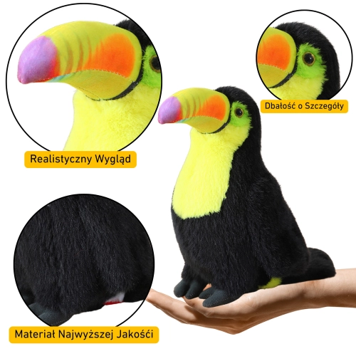 Plīša tukanis rotaļlieta 35 cm Yellow