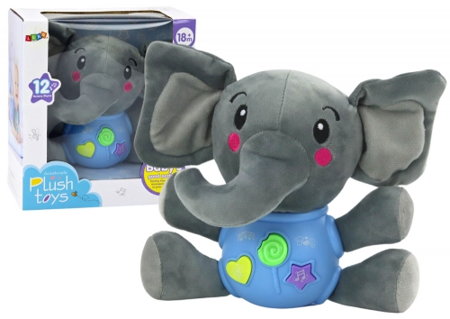 Plush Elephant Interactive Plush Blue Playing 19 cm