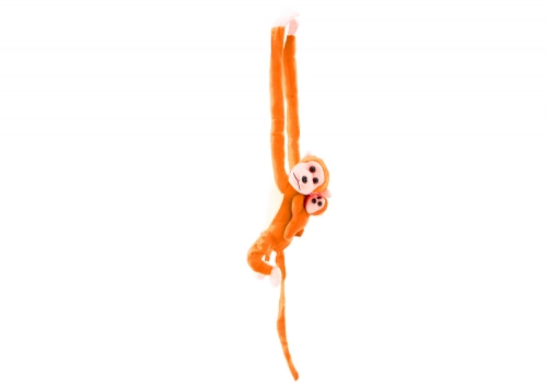 Plush Monkey with Baby Mascot, Orange with Sound 70 cm