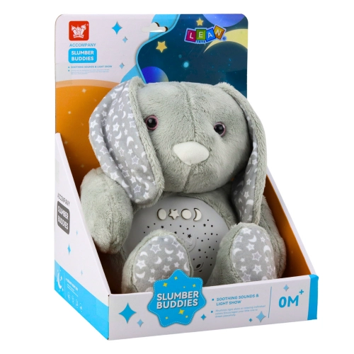 Plush Rabbit Sleeping Cuddly Toy Projector Sound Noise Gray