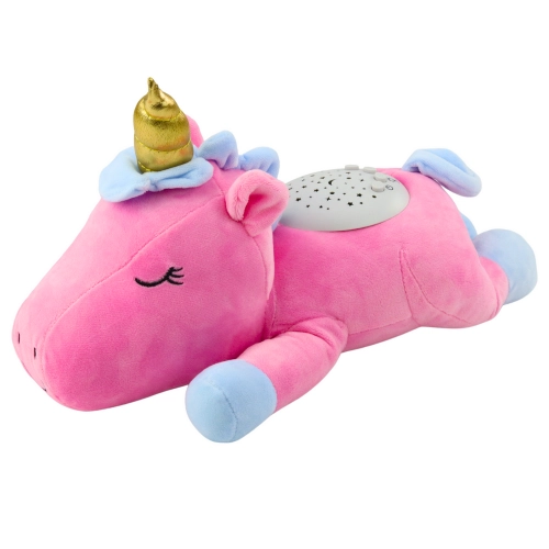Plush Unicorn Sleeping Cuddly Toy Projector Sound Noise Pink