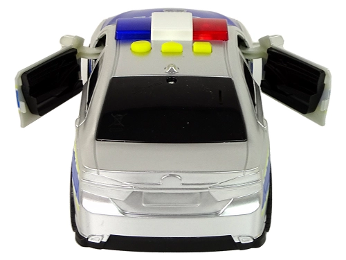 Police Car 1:14 Friction Drive Sounds Light Silver