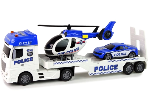 Police Car Transporter Kit Helicopter Sound Lights