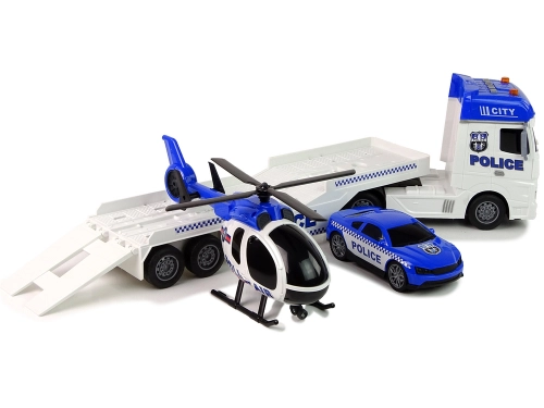 Police Car Transporter Kit Helicopter Sound Lights