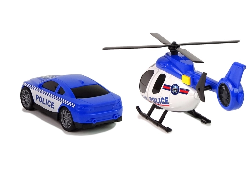 Police Car Transporter Kit Helicopter Sound Lights