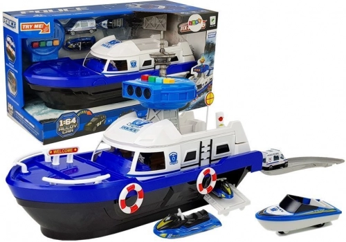 Police Transport Boat with cars, sounds and lights