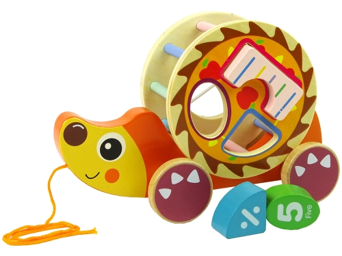 Pulling Hedgehog On Wheels Wooden Blocks Sorter
